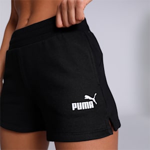Essentials Women's Regular Fit 4" Sweat Shorts, Puma Black, extralarge-IND